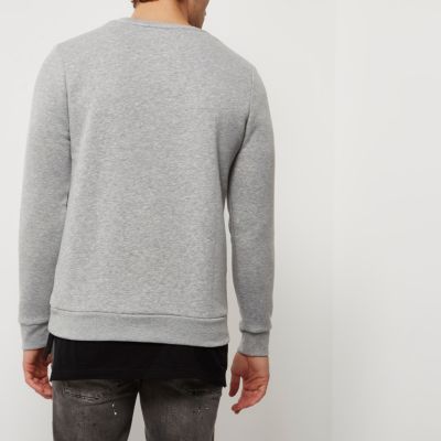 Grey marl crew neck sweatshirt